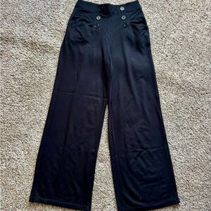 Max Studio Black Wide-Leg Sailor Pants